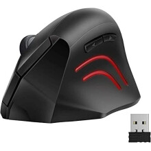 TECKNET Vertical Wireless Mouse 2.4G Ergonomic Vertical Optical Mouse - Prevention Against Mouse Arm/Tennis Arm (RSI Syndrome), 800/1200/2000DPI,