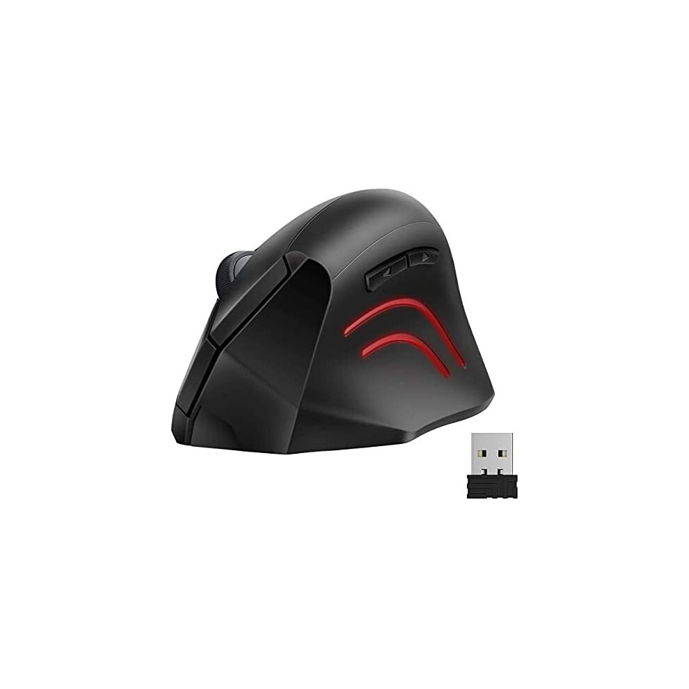 Tecknet Vertical Wireless Mouse 2.4G Ergonomic Vertical Optical Mouse - Prevention Against Mouse Arm/Tennis Arm (Rsi Syndrome), 800/1200/2000Dpi,