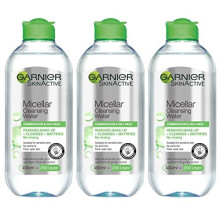 Garnier Micellar Cleansing Water Combination, Oily and Sensitive Skin, Mattifying Face and Eye Make-Up Remover and Cleanser 400 ml Pack of 3