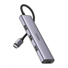 USB-C Hub - Ugreen - 20841 - 4 poorten USB 3.0 - Aluminium - Ingebouwde bescherming