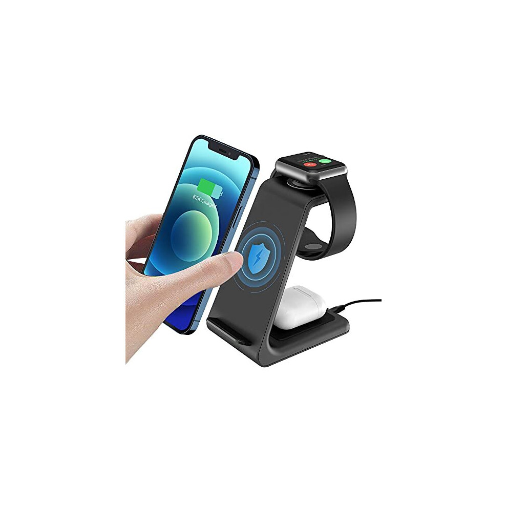 GEEKERA Wireless Charger, 3 in 1 Wireless Charging Stand Dock for iPhone 13/13 Pro Max/12/12 Pro Max/11/11 Pro Max/XS Max/XR/X/8 Plus/AirPods Pro