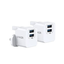 Anker USB Plug Charger, 2-Pack Dual Port 12W Wall Charger, PowerPort mini for iPhone XS/X / 8/8 Plus / 7 / 6S / 6S Plus, iPad, Galaxy Note 5 / No