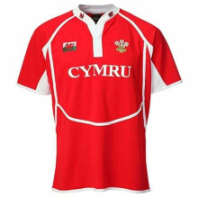 (Red, L) New Men'S 'New Cooldry' Wales Welsh Feathers/Dragon Collared Rugby T Shirt