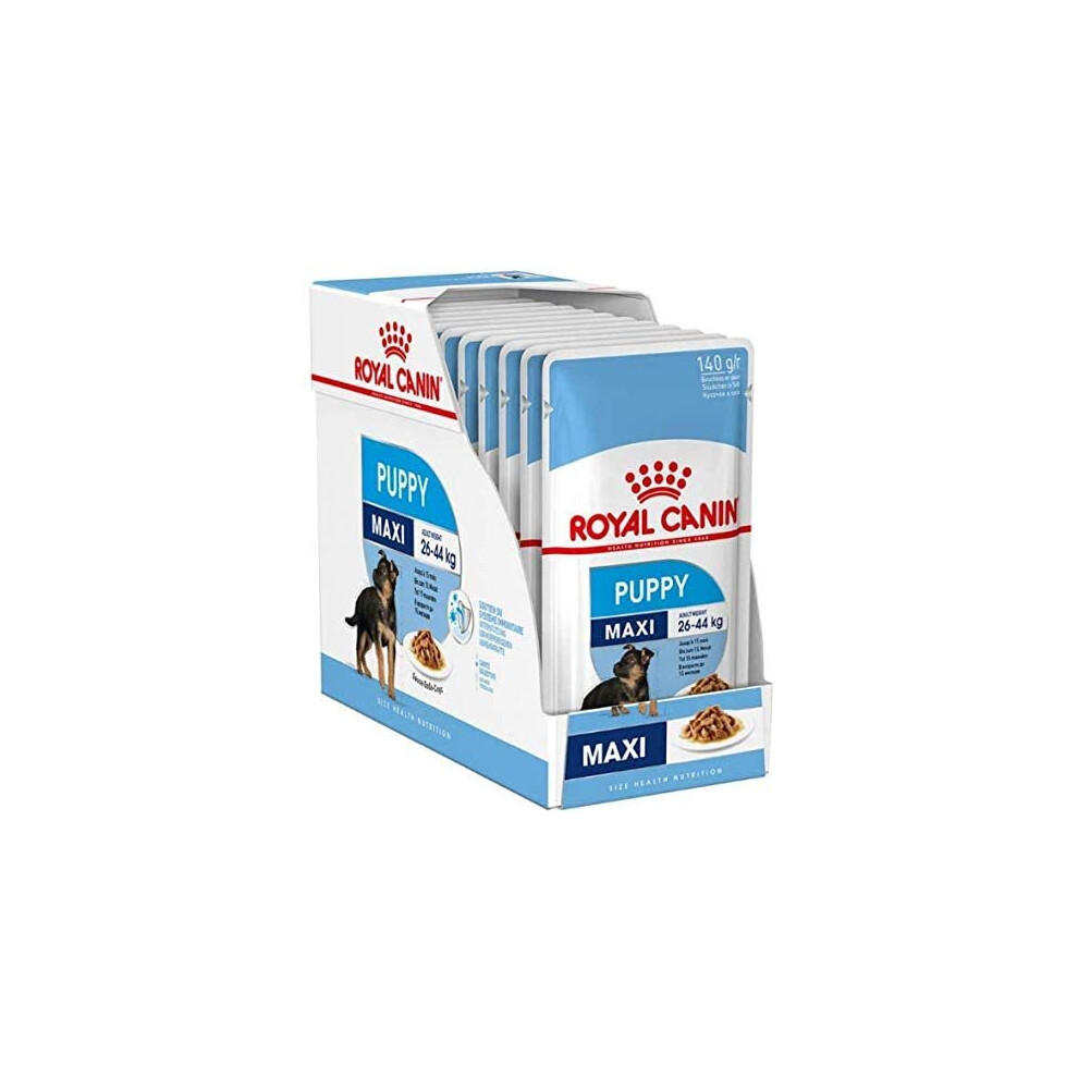 Royal Canin Maxi Puppy / Junior Wet Dog Food 40 Packs 140g Each Specially Developed For Young And Growing Large Breed Dog Up To 15 Months Old