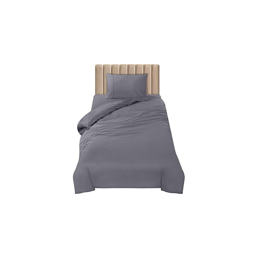 Utopia Bedding 3 Piece Single Bedding Set - Duvet Cover, Fitted Sheet with Pillow case - Soft Brushed Microfiber (Grey)