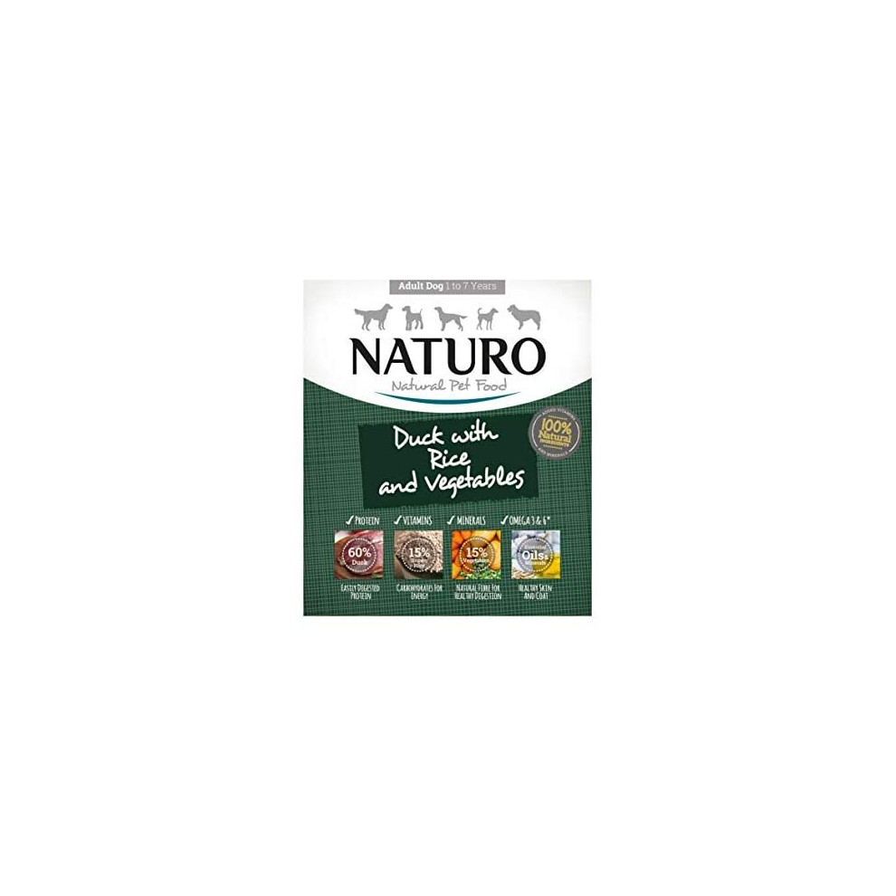Naturo Duck & Rice With Vegetables Wet Food For Adult Dogs Trays 400G X 7