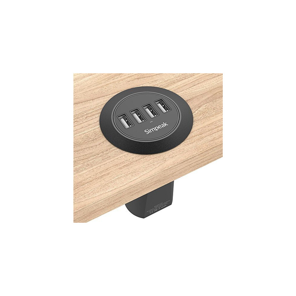 Simpeak 2"-2.4" Grommet Hole Charger Desk Charger With 4 Usb Ports Compatible With Ipad/Tablet, Compatible With Iphone/Smartphones 785499108696