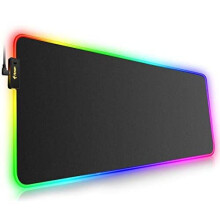 RGB Gaming Mouse Mat Pad Large Thick(8003004mm) Hcman XXXL Extended Led Mousepad with Non-Slip Rubber Base, Soft Computer Keyboard Mice Ma