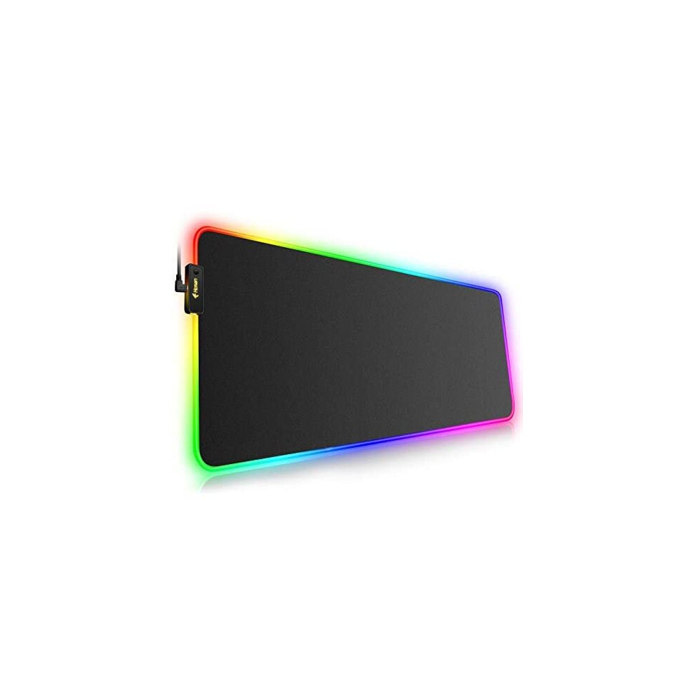 RGB Gaming Mouse Mat Pad Large Thick(8003004mm) Hcman XXXL Extended Led Mousepad with Non-Slip Rubber Base, Soft Computer Keyboard Mice Ma