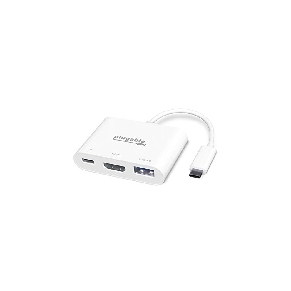 Plugable Usb C To Hdmi Multiport Adapter, 3-In-1 Usb C Hub With 4K Hdmi Output, Usb 3.0 And Usb-C Charging Port, Compatible With Macbook, Chromeb 819927012375