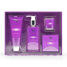 Bath Gift Sets For Women - Orchid Spa Gift Sets for Women; Gift Sets with Shower Gel Body Lotion Soap and Scented Candle; Spa Sets For Women; Bir