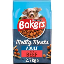 Bakers Meaty Meals Dry Dog Food, Beef, 2.7kg