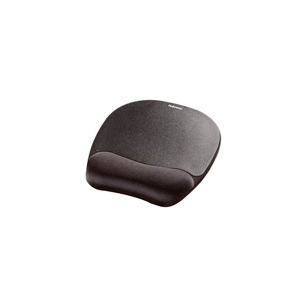 Fellowes Memory Foam Mouse Mat With Wrist Support - Ergonomic Mouse Pad For Computer Laptop - Black