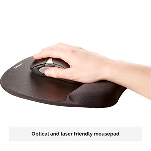 Fellowes Fellowes Memory Foam Mouse Mat with Wrist Support - Ergonomic Mouse Pad for Computer Laptop - Black 1
