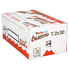Kinder Bueno Milk Chocolate, Hazelnut & Wafer Bars, in Bulk, 43g x 30 Bars