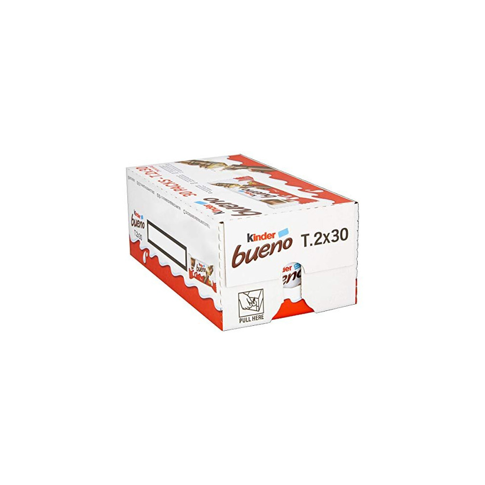 Kinder Bueno Milk Chocolate, Hazelnut & Wafer Bars, In Bulk, 43G X 30 Bars