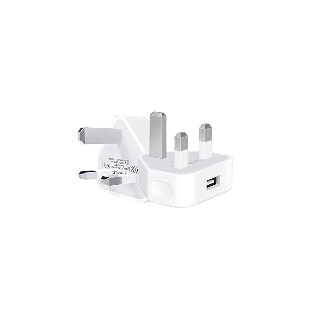 USB Charger Plug for iPhone, 2 Pack USB Plug Rapid Wall Charger Travel Plug, USB UK Mains Power Adapter for iPhone 13/12/11/XS/XR/XS/8/7/6/5 iPad