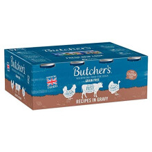 Butcher's Recipes Dog Food in Gravy Tins, Pack of 12