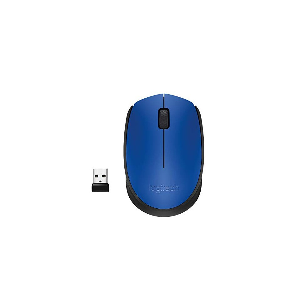 Logitech M171 Wireless Mouse, 2.4 GHz with USB Mini Receiver, Optical Tracking, 12-Months Battery Life, Ambidextrous PC / Mac / Laptop - Blue