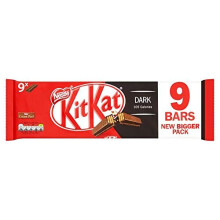 Kit Kat Dark Chocolate Biscuit Bar, 9 x 20.7g