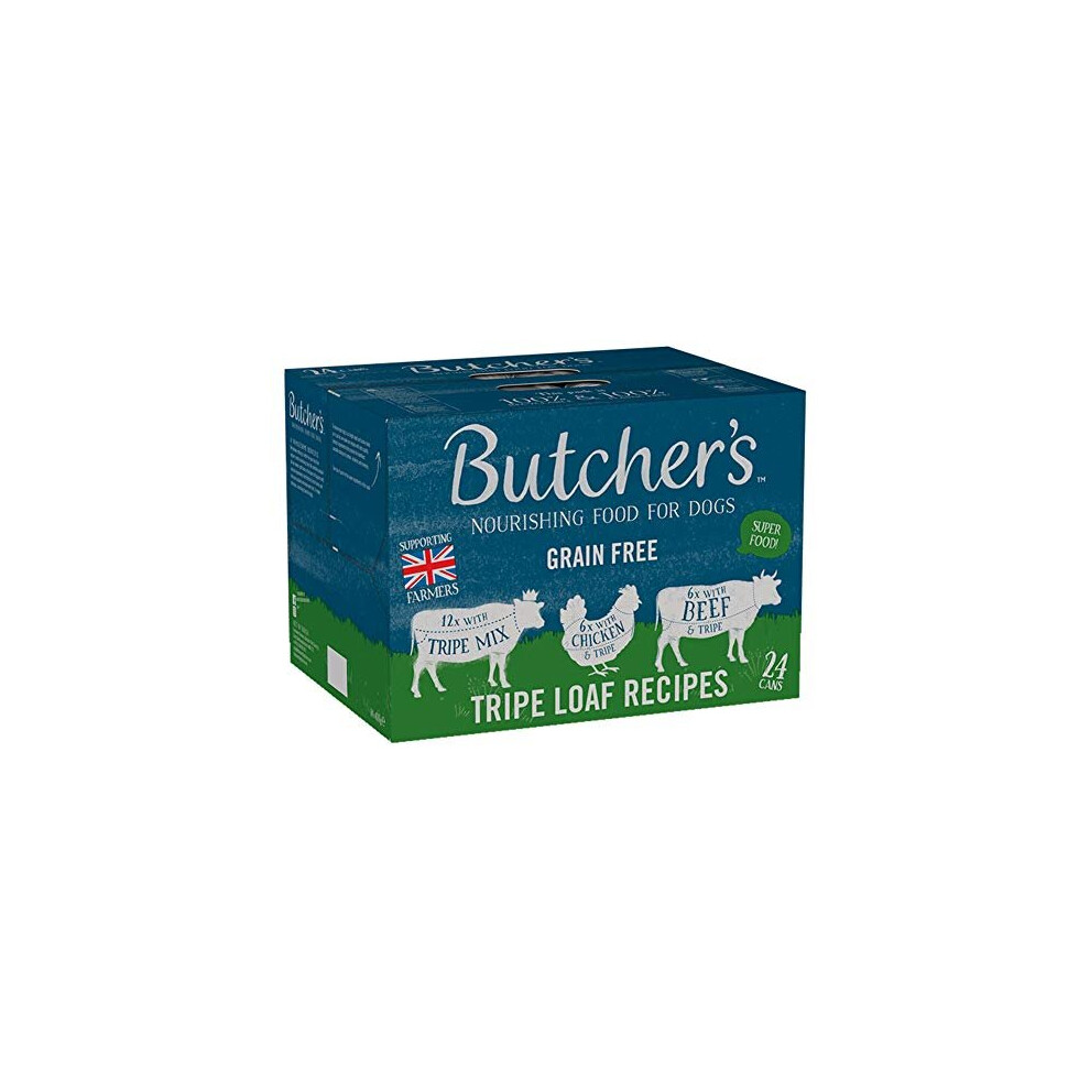 Butcher's Tripe Loaf Recipes Dog Food Tins, 24 X 400G
