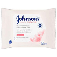 JOHNSON'S Face Care Makeup Be Gone Refreshing Wipes, Pack of 25