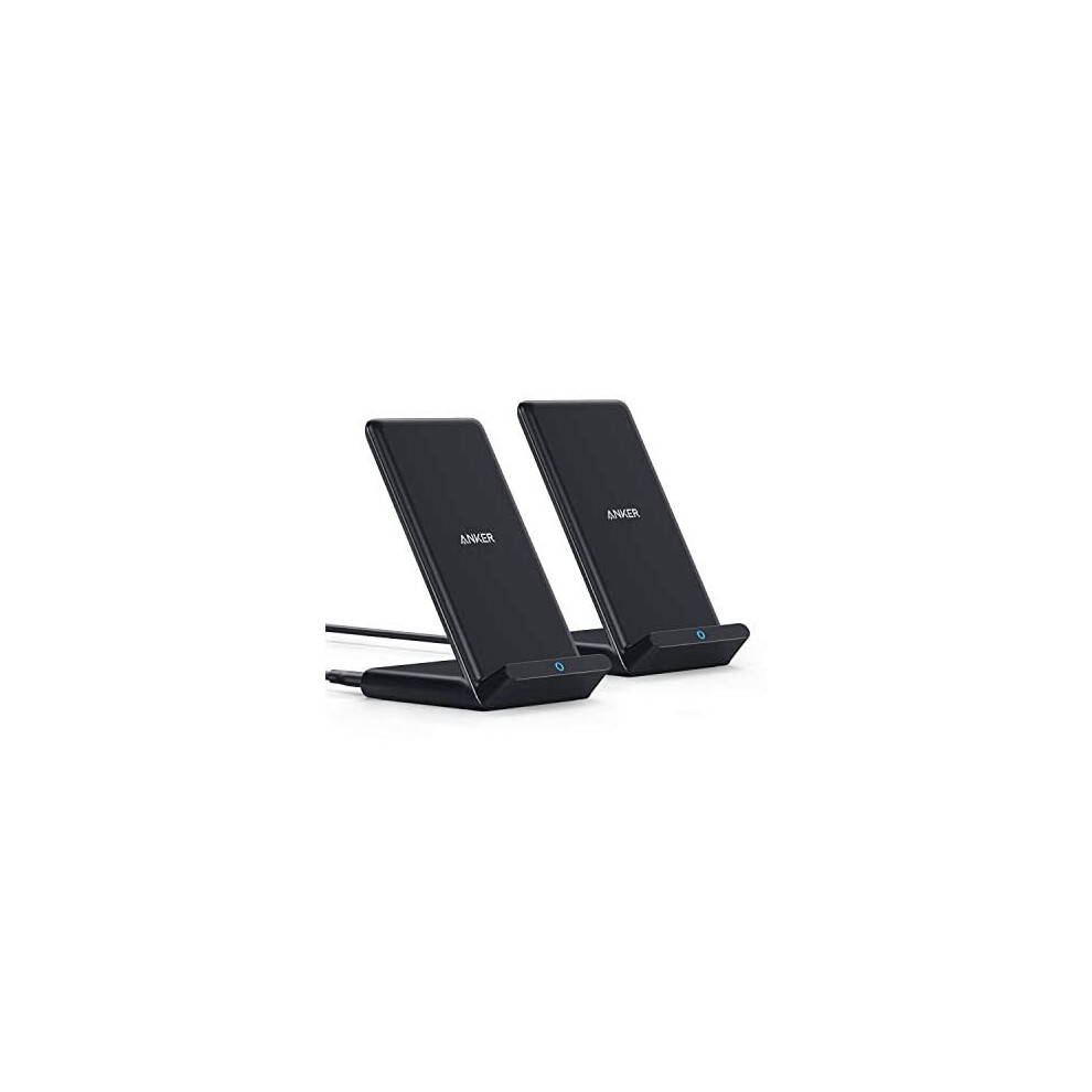 Anker Wireless Charger, 2-Pack PowerWave Stand Upgraded, Qi-Certified, Fast Charging iPhone 12, 12 Mini, 12 Pro Max, SE, 11, 11 Pro, 11 Pro Max,