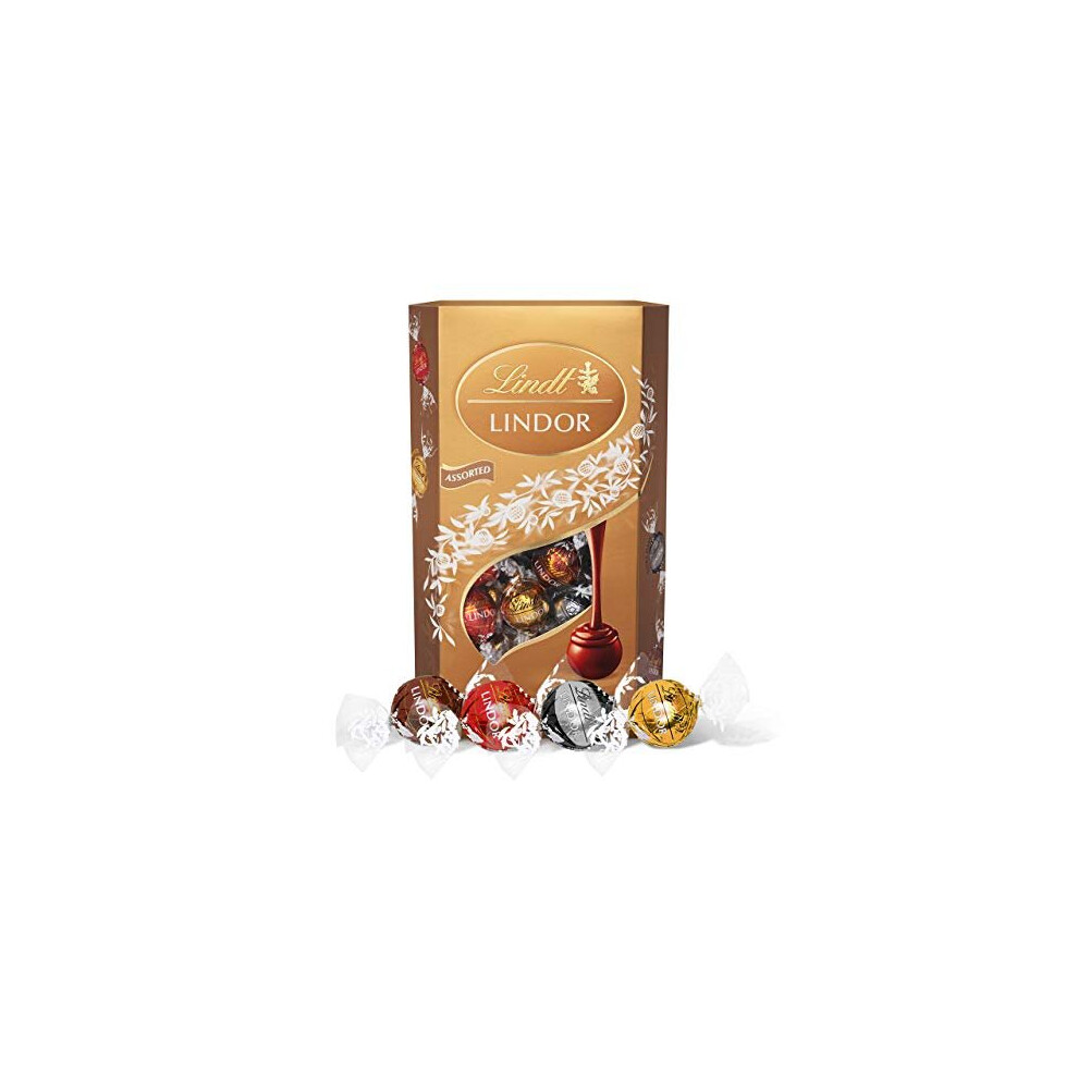 Lindt Lindor Asorted Chocolate Gift Box Containing 48 Truffles, Valentine's Day Chocolate Gift for Him and Her