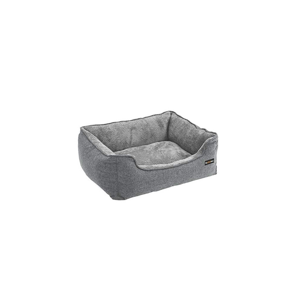 FEANDREA XXL Washable Dog Bed, Removable Cover, Cuddly Dog Sofa, Grey PGW12GG