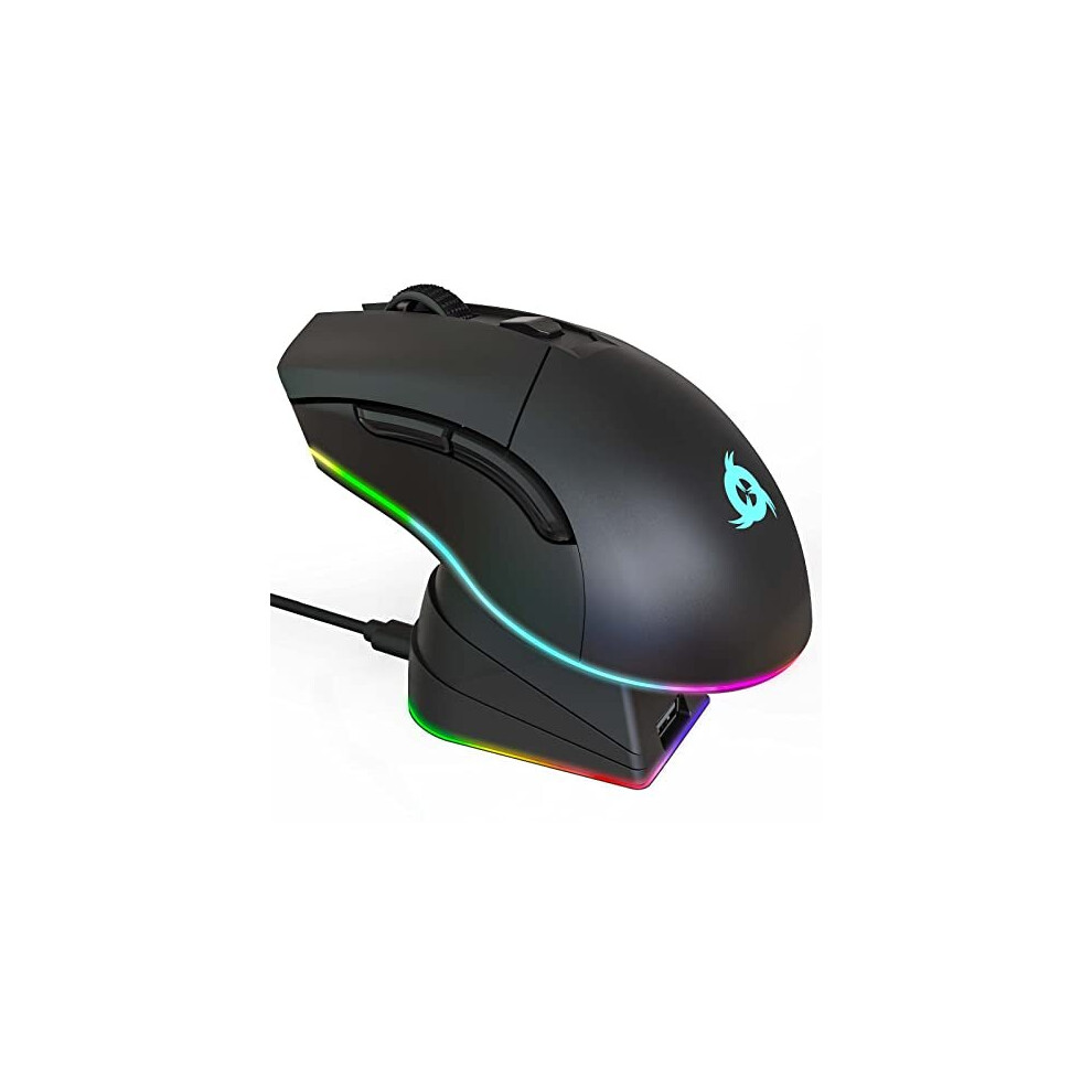 Klim Blaze Pro Rgb Rechargeable Wireless Gaming Mouse With Charging Dock + High-Precision Sensor And Long-Lasting Battery + Up To 6000 Dpi + Wire 3701152103249