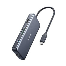 Anker USB C Hub, PowerExpand+ 7-in-1 USB C Adapter, with 4K HDMI, 60W Power Delivery, 1Gbps Ethernet, 2 USB 3.0 Ports and SD/microSD Card Readers
