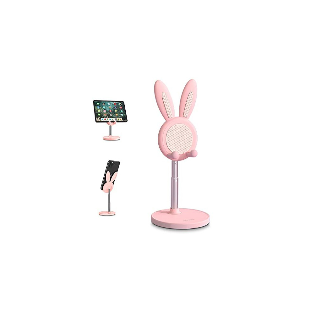 Cell Phone Stand,Angle Height Adjustable Nediea Cell Phone Stand For Desk,Cute Rabbit Phone Holder Stand For Desk, Compatible With All Mobile Pho 738632393008