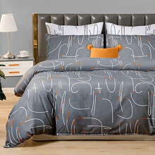 Pamposh King Size Bedding Set Grey & White Doublesided Duvet Cover Set 3 PCS With Pillowcases Ultra Soft Anti Allergic Non Iron Luxury Micro