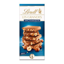 Lindt Les Grandes Milk Chocolate Hazelnut Bar, 150g (Pack of 13)