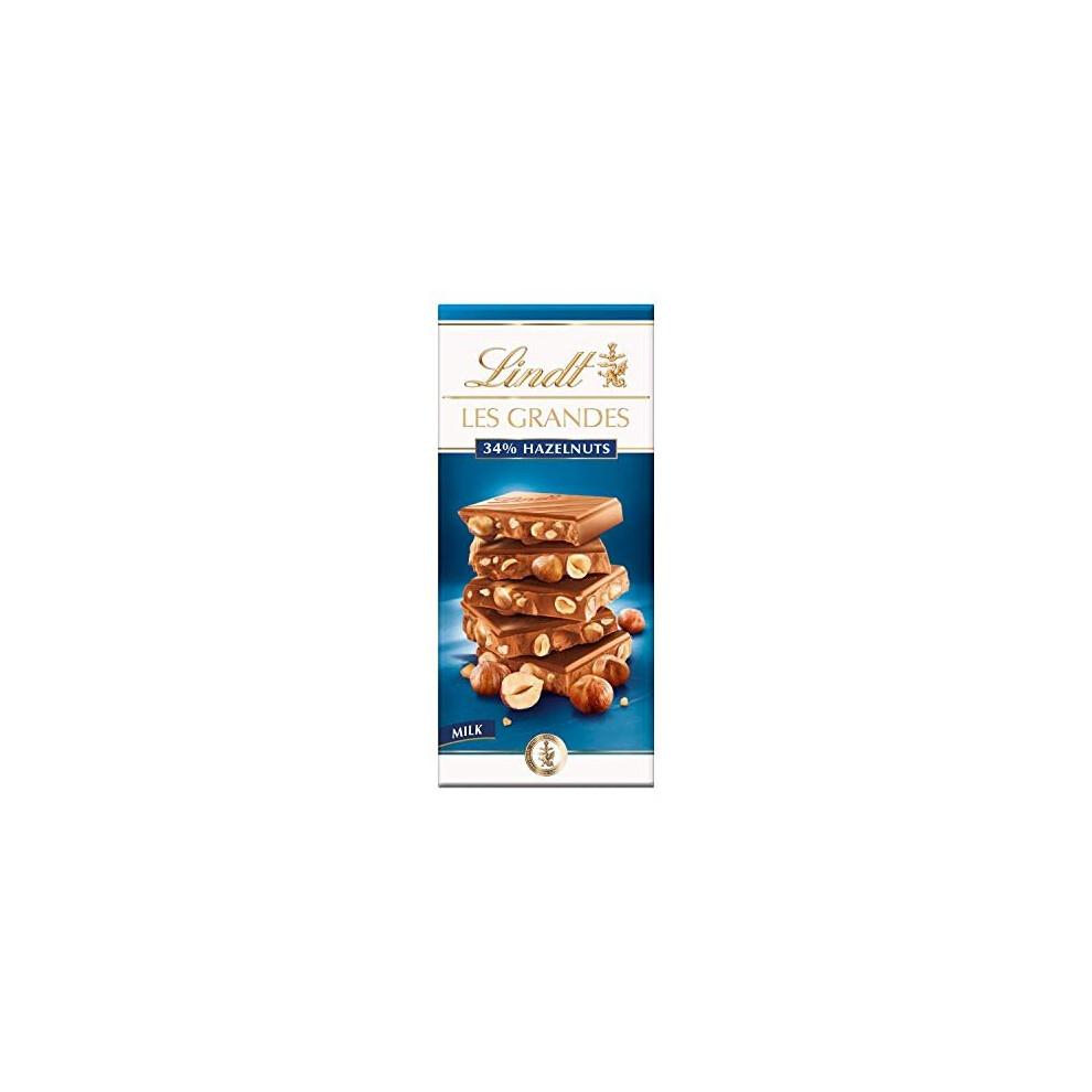 Lindt Les Grandes Milk Chocolate Hazelnut Bar, 150g (Pack of 13)