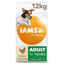 IAMS for Vitality Small/Medium Breed Adult Dry Dog Food with Fresh Chicken, 12 kg