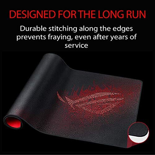 ASUS ASUS ROG Sheath Extended Soft Cloth Gaming Mouse Pad with Smooth Gliding Surface and Non-Slip Base - Black/Red 1