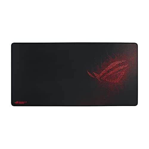 ASUS ASUS ROG Sheath Extended Soft Cloth Gaming Mouse Pad with Smooth Gliding Surface and Non-Slip Base - Black/Red