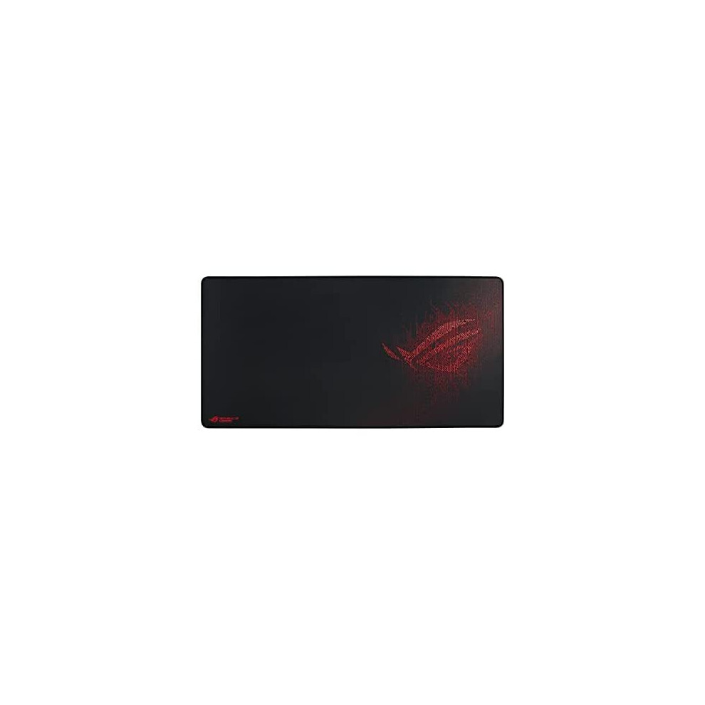 ASUS ROG Sheath Extended Soft Cloth Gaming Mouse Pad with Smooth Gliding Surface and Non-Slip Base - Black/Red