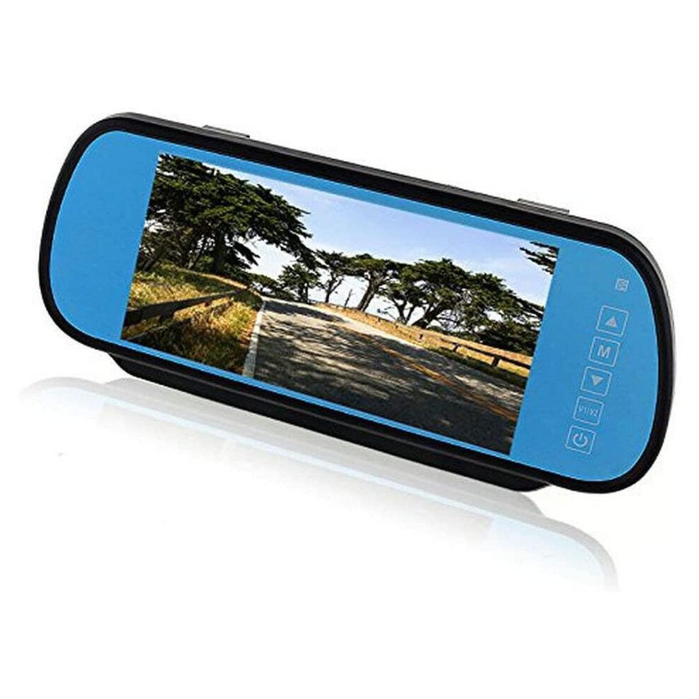 Bw 7 Inch 16:9 Tft Lcd Widescreen Car Monitor Car Rear View Mirror With Touch Button, Hd 800(W) X 480(H) Resolution, Two Ways Of Video Input 4897038280988