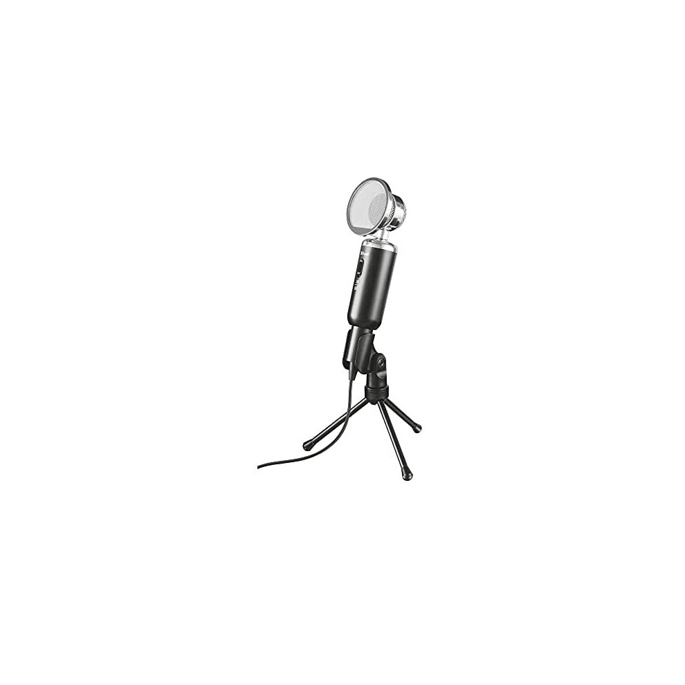 Trust Madell Microphone And Stand For Pc And Laptop With 3.5 Mm Plug 21.0 Cm X 6.0 Cm X 7.0 Cm Black 8713439216721