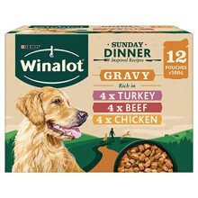 Winalot Dog Sunday Dinner Dog Food, Mixed in Gravy, 12 x 100g