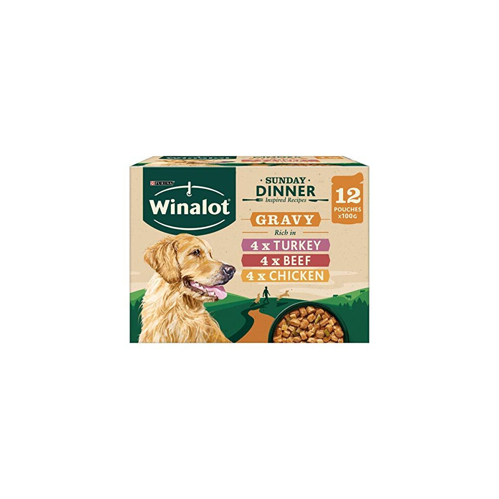 Winalot Dog Sunday Dinner Dog Food, Mixed in Gravy, 12 x 100g