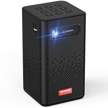 Missyee Mini DLP Projector, Smart Portable Projector Supports Wifi, 1080P, Bluetooth Speaker, HDMI USB, Built-in Rechargeable Battery, Dual Speak