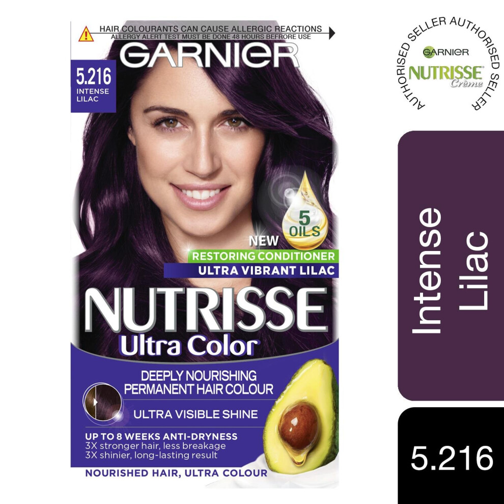 Garnier New Nutrisse Ultra Color 5.21 Intense Lilac Permanent Hair Dye