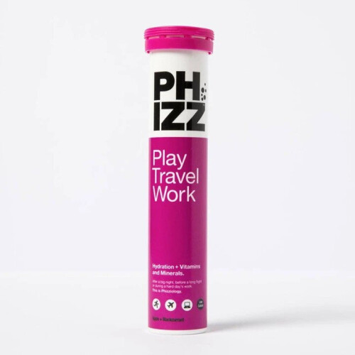 Phizz Multivitamin Hydration Tablets 2-in-1 | Apple & Blackcurrant Flavor| Play|Travel|Work