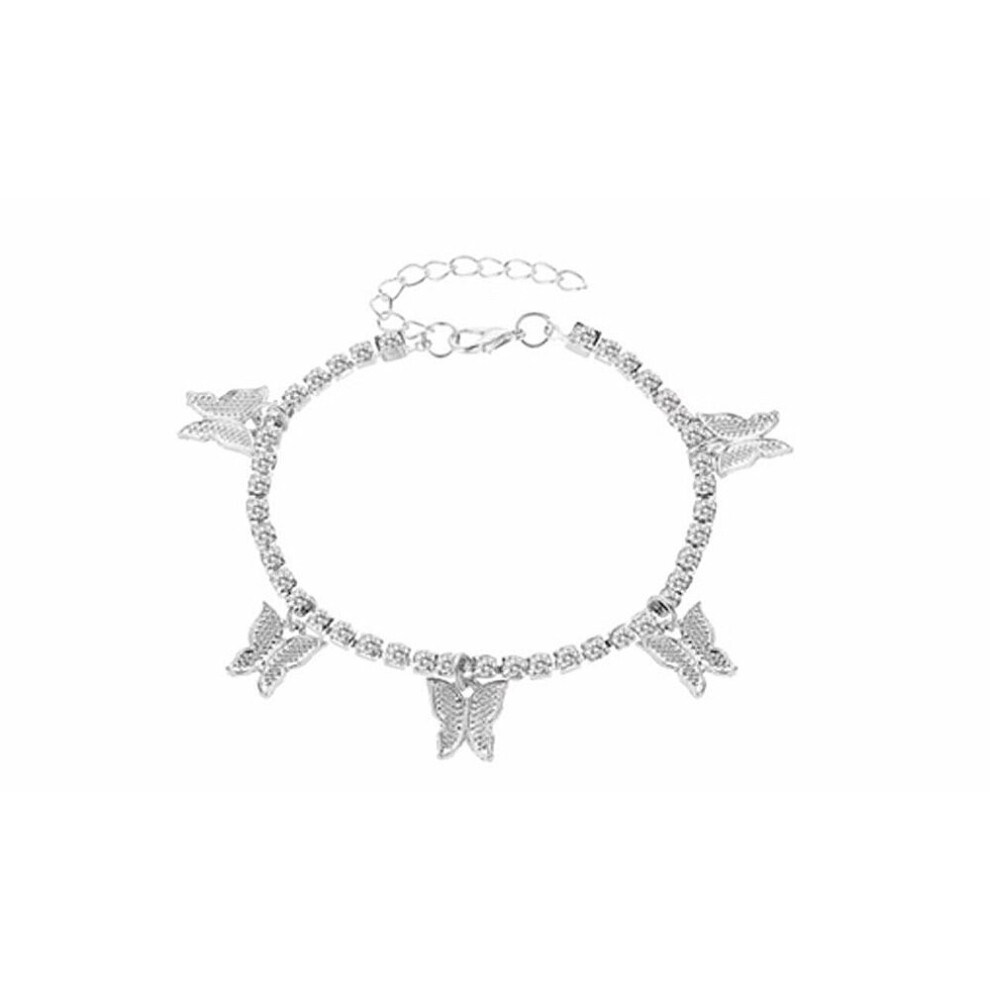 (Silver) Butterfly Ankle Bracelet