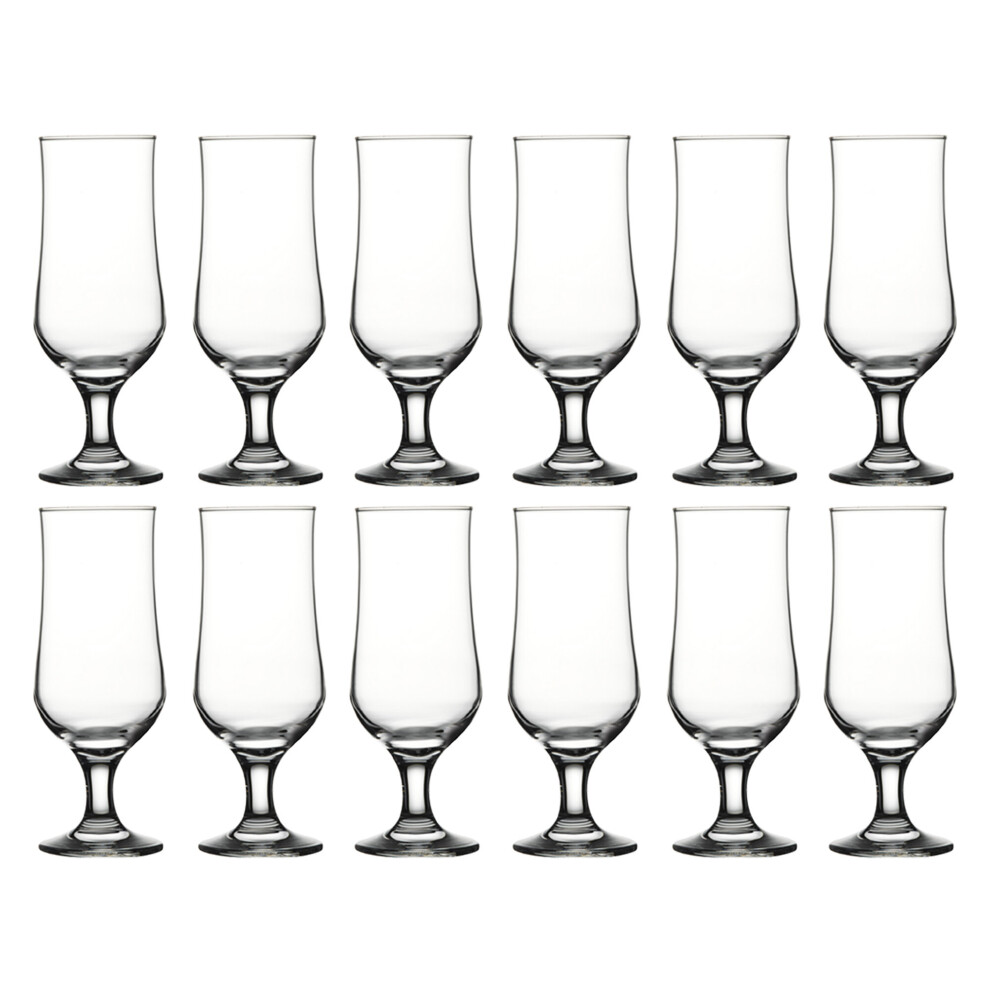 (12) Pasabahce 385ml Stemmed Drinking Beer Glass Glass