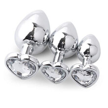 Meiqi Herzformiges Diamant-Massagegerat, Spielzeug, Edelstahl, fur Frauen und Paare, Anfanger (wei)