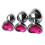 3PCS Massager Amal Trainer Set P'lug Toys Waterproof Diamond Jewel Gem Stainless Steel B?tt Pl'u? for Women Men and Beginner 6